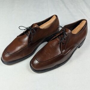 Freeman Fontaine Mens 8.5 3E Brown Leather Apron Toe Derby Dress Shoes USA Made